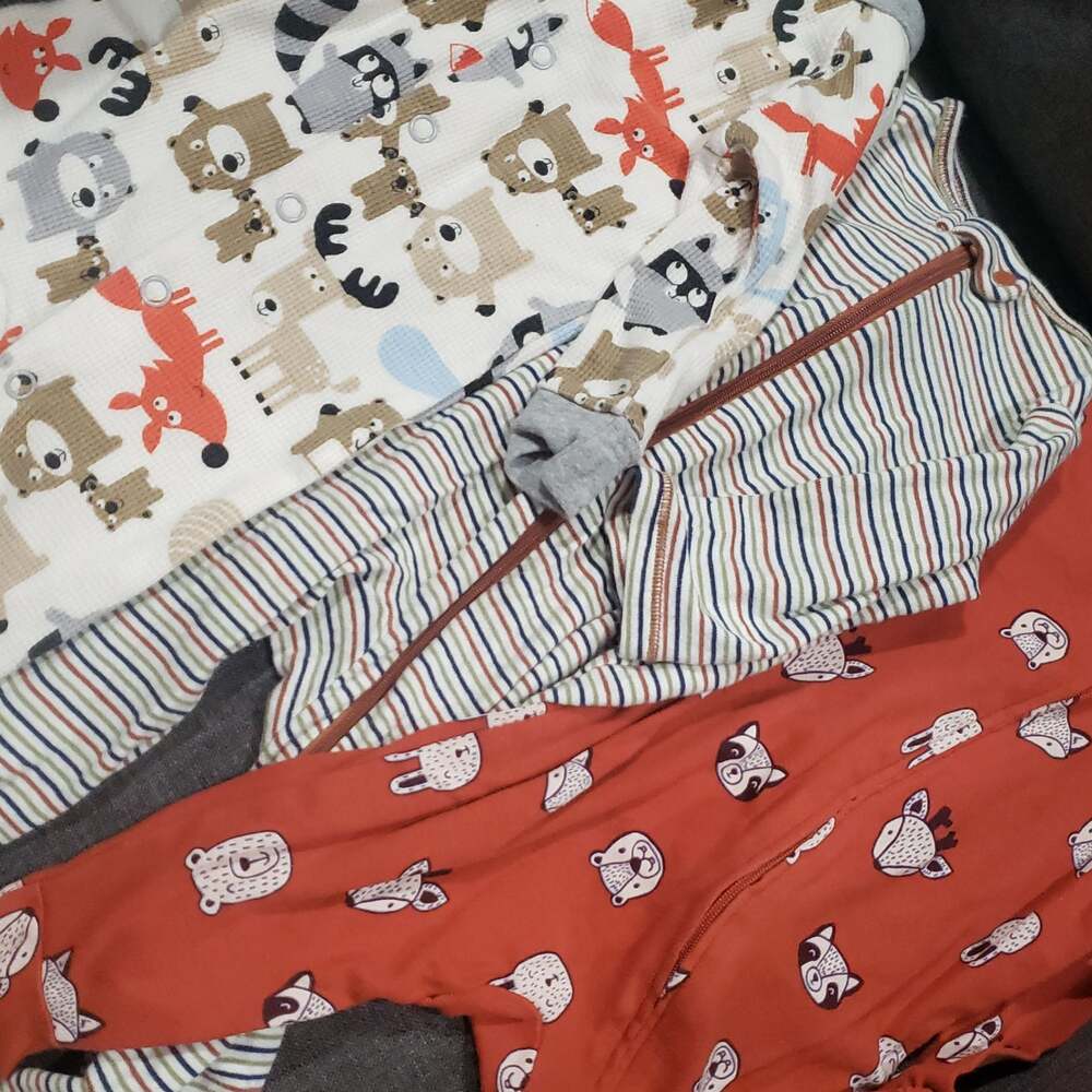 Carters Old Navy Woodland Bear Baby‎  Footed Sleep 3-6 mths lot